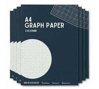 ZOPPER A4 Graph Paper Pack of 5 35 Sheets/70 Pages Each, 70gsm White Value Bulk Pack for Classrooms, Teachers & Office Supply