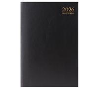 ZOPPER A5 2026 Week to View Diary Black Hardback Weekly Planner with Ribbon Marker for Business Office School & Personal Organisation
