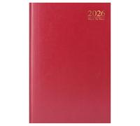 ZOPPER A5 2026 Week to View Diary Red Hardback Weekly Planner with Ribbon Marker for Business Office School Personal Organisation