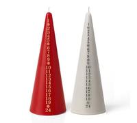 Zopper Advent Candle Advent Pyramid Christmas Candle - Red and Ivory 24 Day Taper Christmas Countdown Numbered Candle