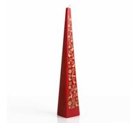 Zopper Advent Countdown Candle Red 20cm Unscented Paraffin Blend Pyramid Taper, Christmas Countdown Candle