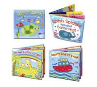Zopper | Baby Bath Books First Words ABC Letters & Numbers Plastic Coated & Padded Floating Fun Educational Learning Toys For Toddlers & Kids- Set of 4
