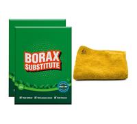ZOPPER Borax Substitute Multi-Purpose Cleaner Powder, Natural Laundry Booster & Stain Remover, Eco-Friendly Water Softener - Fragrance-Free 2×500g -With Microfiber Cloth