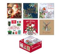 ZOPPER Christmas Cards, 30 Xmas Wishes Cards Bumper Box With 6 Festive Designs Ideal for Friends, Family, Colleagues and Loved Ones