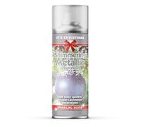 ZOPPER Christmas Glitter Metallic Silver Spray Paint 200ml - Shimmering Decorative Craft Paint for Xmas Ornaments, DIY Arts & Crafts, Holiday Decorations