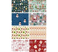 Zopper Christmas Wrap Sheets - 8 Assorted Sheets (70x50cm) Festive Holiday Wrapping Paper UK Santa, Snowman, Tree, Reindeer Designs Recyclable & Durable
