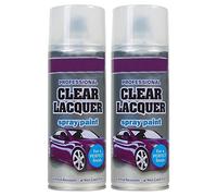 ZOPPER Clear Lacquer Spray Paint 400ml (Pack of 2) - Gloss Finish Transparent Varnish Spray, Fast Dry, Heat & Petrol Resistant, Durable Protective Coating for Wood, Metal, Car & DIY
