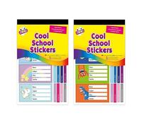 ZOPPER Cool School Stickers - Assorted Name and Subject Labels with Icons, Book Pen Pencil Sheets for Journals, Planners, Organization and DIY Crafts
