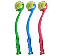 ZOPPER Dog Ball Launcher Hands Free Tennis Ball Thrower - Fetch Play Training Toy for Dogs Puppy Exercise Outdoor Activity Strong Grip (Assorted Color Any one Will Come)