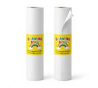 ZOPPER Drawing Paper Roll for Kids Art & Crafts, 38cm x 12m (Pack of 2) - White Easel Replacement Paper, Thick Colouring & Painting Roll for Toddlers, School & Home