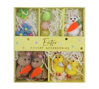 ZOPPER Easter Bonnet Accessories Set Easter Crafts Egg Decorating Kit, Easter Hat Bonnet Accessories Includes Chicks, Rabbit, Eggs,Daisies