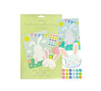 ZOPPER Easter Party Game Pin the Tail on the Bunny for Kids - Fun Children’s Easter Game with Bunny Poster, Mask & 15 Colourful Tails - Ideal for Parties