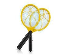 ZOPPER Electric Bug Zapper Racket Yelllow Pack of 2 Handheld Mosquito Killer Bat Fly Swatter Insect Zapper for Flies Mosquitoes Gnats Moths Fast Pest Control for Indoor Outdoor Home Garden Camping