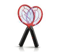 ZOPPER Electric Fly Swatter Pack of 2 Red Bug Zapper Bat for Home Garden Camping Handheld Mosquito Zapper Flies Mosquitoes Gnats Moths Fast Pest Control for Indoor Outdoor