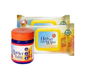 Zopper Face Hayfever Wipes & Balm Bundle - 2 Packs of Gentle Face Wipes with Moisturising Balm - Daily Skin Care Essentials for Home & Travel