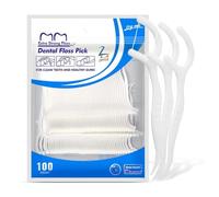 ZOPPER Floss Picks 100 Pack, Dental Floss Sticks with Toothpick, 2-in-1 Interdental Cleaning, Easy to Use, Home & Travel