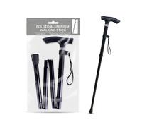 ZOPPER Foldable Aluminium Walking Stick Black 92cm for Men & Women, Lightweight Adjustable Mobility Aid with Ergonomic Handle, Anti-Slip Rubber Tip and Wrist Strap, Collapsible Travel Support Cane
