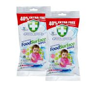 Zopper Food Surface Wipes 2 x 70 Large Wipes Anti-Bacterial for Kitchen & Food Prep Areas | Kills 99.9% of Bacteria* | Made in the UK | Resealable Packs