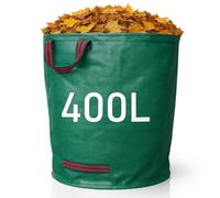 Zopper Garden Waste Bags Heavy Duty with Plastic Hoop Reusable Polypropylene Sacks Waterproof Garden Rubbish Bags (400L)