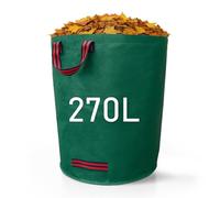 Zopper Garden Waste Bags Heavy Duty with Plastic Hoop Reusable Polypropylene Sacks Waterproof Garden Rubbish Bags (270L)