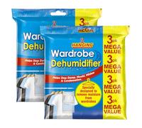 ZOPPER Hanging Dehumidifier for Wardrobes Pack of 2 (6 x 180g), Moisture Absorber Bags for Damp, Condensation & Mould Prevention, Wardrobe Moisture Trap