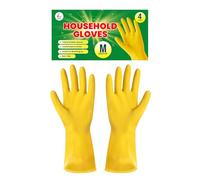 ZOPPER Household Cleaning Gloves Medium, 4 Pairs, Yellow Rubber