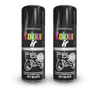 ZOPPER Jet Black Gloss Spray Paint Aerosol 250ml Pack of 2 Quick Drying Multi Surface Coating For Wood Metal Plastic Interior Exterior Automotive Touch Up Furniture Restoration