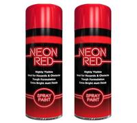 ZOPPER Luminous Neon Red Spray Paint, Pack of 2, Fluorescent