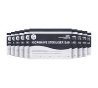 Zopper Microwave Steriliser Bags Large 10pcs Chemical-Free Steam Bags for Baby Bottles, Teethers & Accessories 20 Uses Each Marking System Included