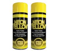 ZOPPER Neon Yellow Spray Paint 200ml Twin Pack Extra Bright Fluorescent