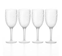 ZOPPER Plastic Wine Glasses Set of 4 Reusable Large BPA-Free Shatterproof Cups, Dimpled Design, Dishwasher Safe - Ideal for BBQ, Poolside, Camping, Outdoor Parties