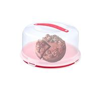 ZOPPER Red Large Round Plastic Cake Box With Lockable Lid & Carry Handles Portable Cake Carrier Storage Container Fits 11 inch Ideal for Cakes, Cookies