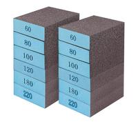 ZOPPER Sanding Sponge Blocks 12 Pack - Wet & Dry Sanding Pads 60/80/100/120/180/220 Grit - Washable Reusable Sandpaper Block for Wood, Metal, Drywall & Furniture