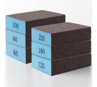 ZOPPER Sanding Sponge Set - 6-Pack Multi-Grit (60/80/100/120/180/220) Sanding Blocks for Wood, Metal, Drywall, Furniture - Wet & Dry Use, Washable & Reusable Sandpaper Sponges