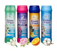 Zopper Shake & Fresh Carpet Odour Neutraliser Powder Variety Bundle, 4 x 500g Pack (Pet Fresh, Linen, Lily, Floral), Deep Cleaning Rug Deodoriser Set