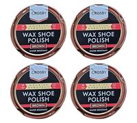 ZOPPER Brown Wax Shoe Polish 50ML Pack of 4 Water Resistant High Quality Smooth Shiny Polish Wax Protection and Nourishing Shoe Care Cream Traditional Tin for Leather Shoes