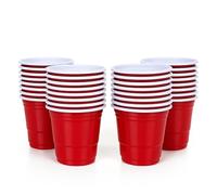 ZOPPER Shot Glasses 40Pcs 2oz (60ml) Red Plastic Shot and Desert Glass Strong Durable Hard Plastic Sample Tasting Cups
