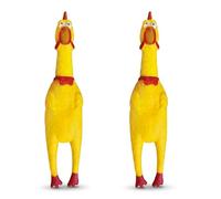 ZOPPER Squawking Chicken Dog Toys Pack of 2 Noisy Squeaky Toy, Funny Interactive Play, Durable Rubber Chew Toy for Boredom, For All Breeds