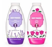 Zopper Talc-Free Body Powder 250g Rose & Lavender Delicate Scents for Silky Smooth Skin Vegan, Moisture-Absorbing Formula for Softness & Freshness