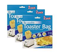 Zopper 6 X Toaster Bags Reusable - Non-Stick Toastie Bags- Ideal for Grilled Cheese & Sandwiches - Quick & Mess-Free
