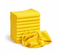 ZOPPER Ultra Plush Microfibre Towels 10Pcs 40x40cm Professional Grade Valeting Cloths Absorbent & Lint-Free Cleaning Cloths for Car Detailing, Home & Kitchen - Yellow