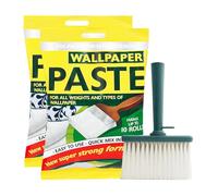 Zopper Wallpaper Paste Bundle - 2 x Wallpaper Adhesive 200g with 1 Brush - Easy Apply Paste for All Wallpaper Types - Home Decorating DIY Set (24 Pints)