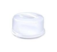 ZOPPER White Large Round Plastic Cake Box With Lockable Lid & Carry Handles Portable Cake Carrier Storage Container Fits 11 inch Ideal for Cakes, Cookies