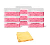Zopper White Non-Scratch Refill Sponges With Microfiber Cloth (3x3=9) Cleaning Scourer Replaceable Sponge Head Refills Washing or Kitchen and Bathroom