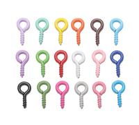 Zopseet 300 Pcs Colorful Mini Screw Eye Pins Kit Small Screw Eye Pins Hooks Self-Tapping Eyelets Mini Screw Eye Bails for Jewelry Making Findings DIY Crafts 5x10mm