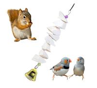 Zopseet Bird Cuttlebone Chewing Toy Cuttlebone Bird Cuttlebone Chewing Toys with Bell Calcium Supplement for Parakeet Cockatiel Lovebird Macaw