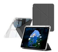 ZOPSGYU Case for iPad A16 11th Generation 11 Inch 2025 & iPad 10th Generation 10.9 Inch 2022 with Pencil Holder, Y-Fold Cover, Portrait Capable, Lightweight Protective Case, Transparent Back (Black)