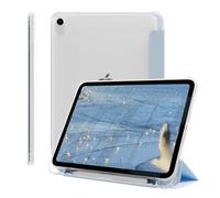ZOPSGYU Case for iPad Air 11 Inch M4/M3/M2 (2026/2025/2024), iPad Air 5th/4th Generation 10.9 Inch (2022/2020) with Pencil Holder, Folio Protective Cover, Frosted Clear Back, Auto Wake/Sleep, Sky Blue