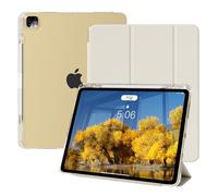 ZOPSGYU Case for iPad Air 13 Inch Case M4/M3/M2 2026/2025/2024, iPad Pro 12.9 Inch (6th/5th/4th/3rd Gen), Built-in Pencil Holder & Auto Wake/Sleep, Clear Back Shell, (White)