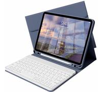 ZOPSGYU Case with Keyboard for iPad Air 11 Inch M3 2025/M2 2024, Air 5th/4th Generation 10.9 Inch with Pencil Holder, Shockproof Folio Cover with Magnetic Detachable Bluetooth Keyboard, Purple
